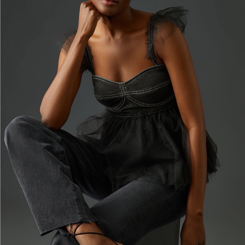 Pilcro Tulle Blouse